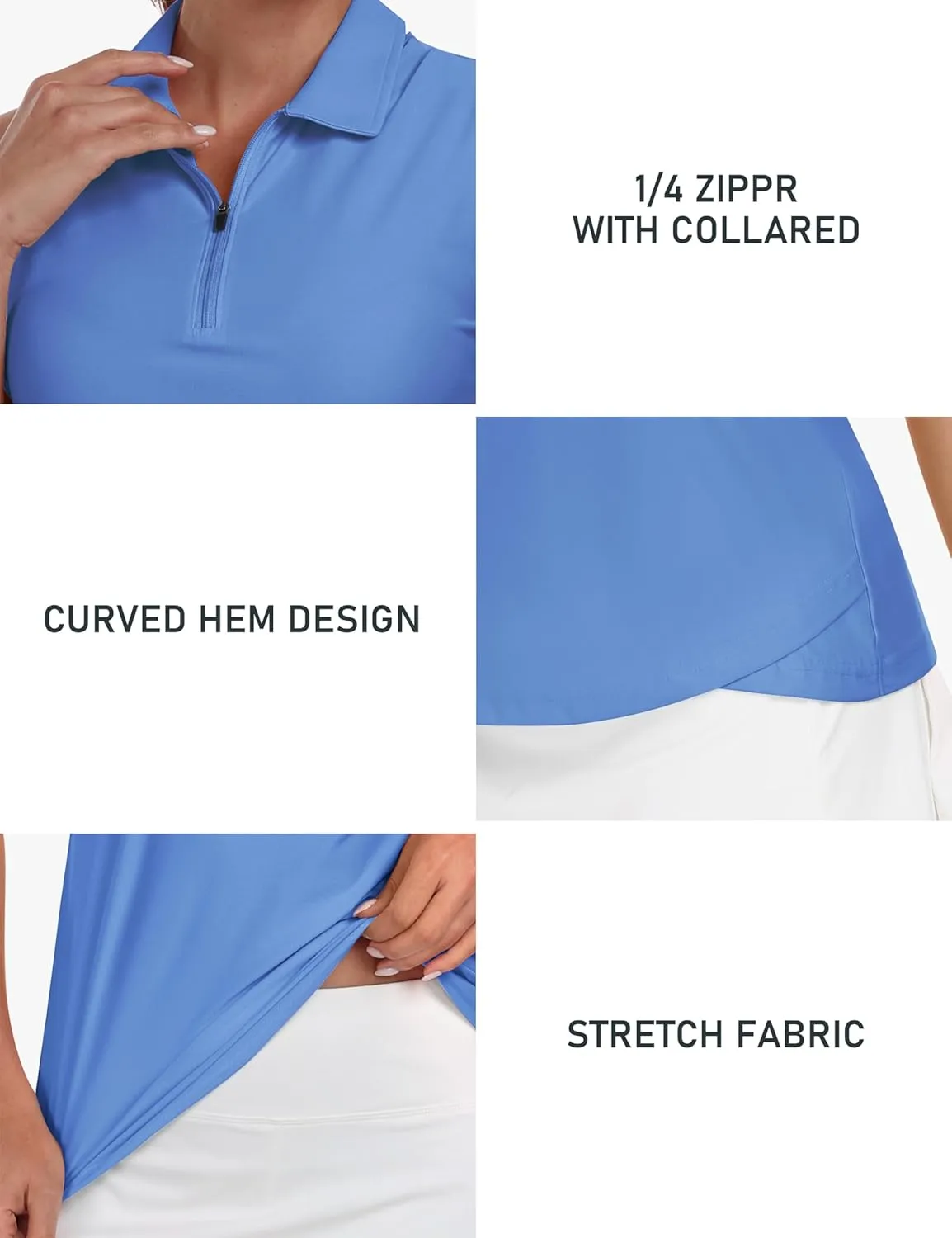 AIRIKE Golf Polo Shirts for Women Sleeveless Summer Sports Athletic Fashionable Workwear-Quick Dry Womens Tank Tops
