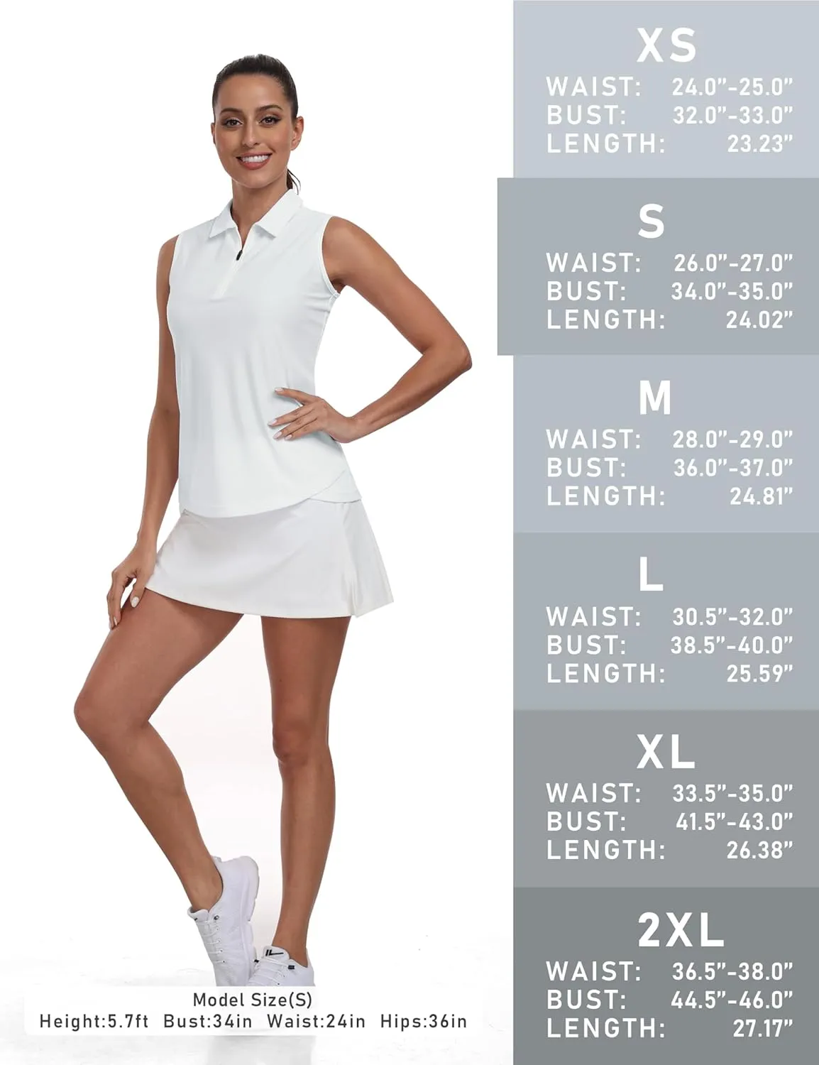 AIRIKE Golf Polo Shirts for Women Sleeveless Summer Sports Athletic Fashionable Workwear-Quick Dry Womens Tank Tops