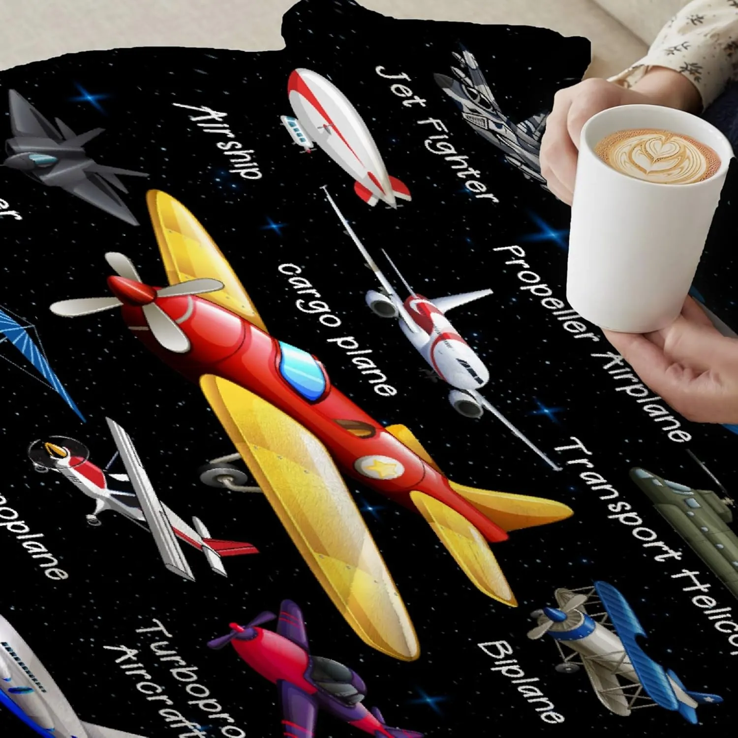Airplane Throw Blanket, Airplane Gifts for Boys Girls Adults, Aircraft Throw, Plush Cozy Lightweight Flannel Quilts for Bedroom Sofa Couch Living Room Decoration, 40"x50" for Kids