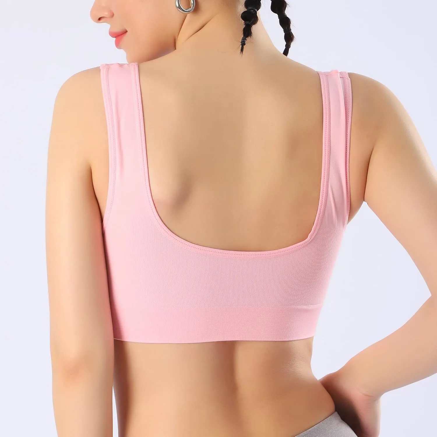 AKAMC Women's Sports Bra Wireless Post-Surgery Bra Active Yoga Sports Bras