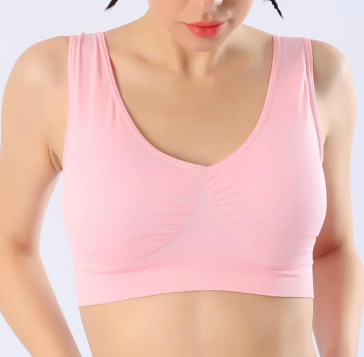 AKAMC Women's Sports Bra Wireless Post-Surgery Bra Active Yoga Sports Bras