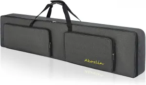 AKOZLIN 88-Key Padded Keyboard Gig Bag Portable Foldable Electric Piano Keyboard Case Bag For Slim 88-Note Keyboard 54.3”×13.3”×6.3”