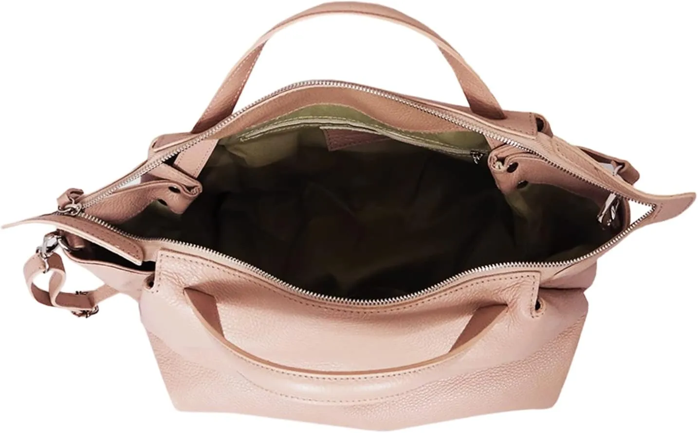 Algedi Handbag, Genuine Leather Made in Italy