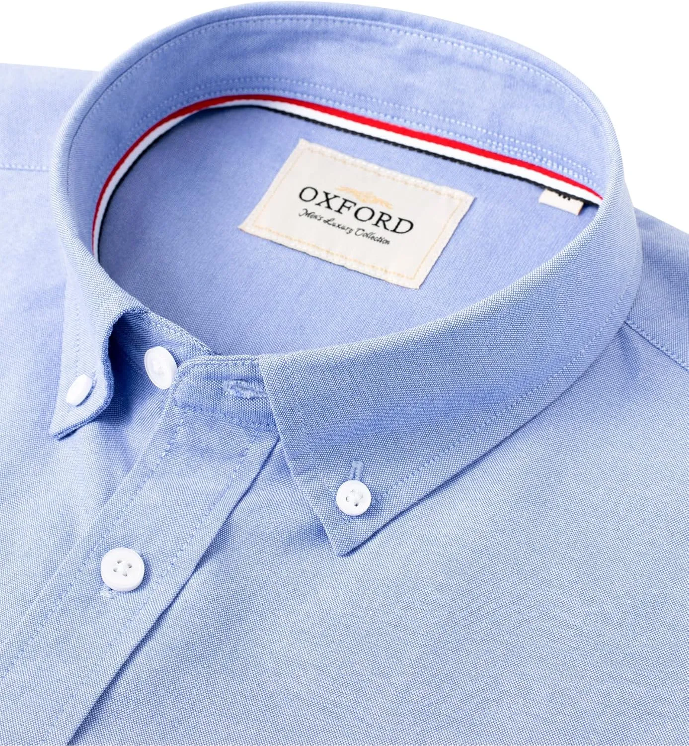Alimens & Gentle Mens Solid Oxford Shirt Long Sleeve Dress Shirt Work Casual Button Down Shirts with Pocket