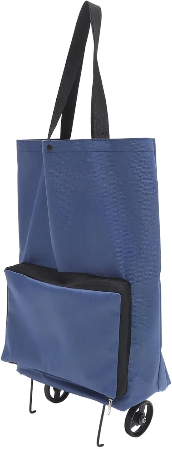 Alipis Foldable Shopping Cart Reusable Grocery Bag on Wheels Shopping Storage Bag