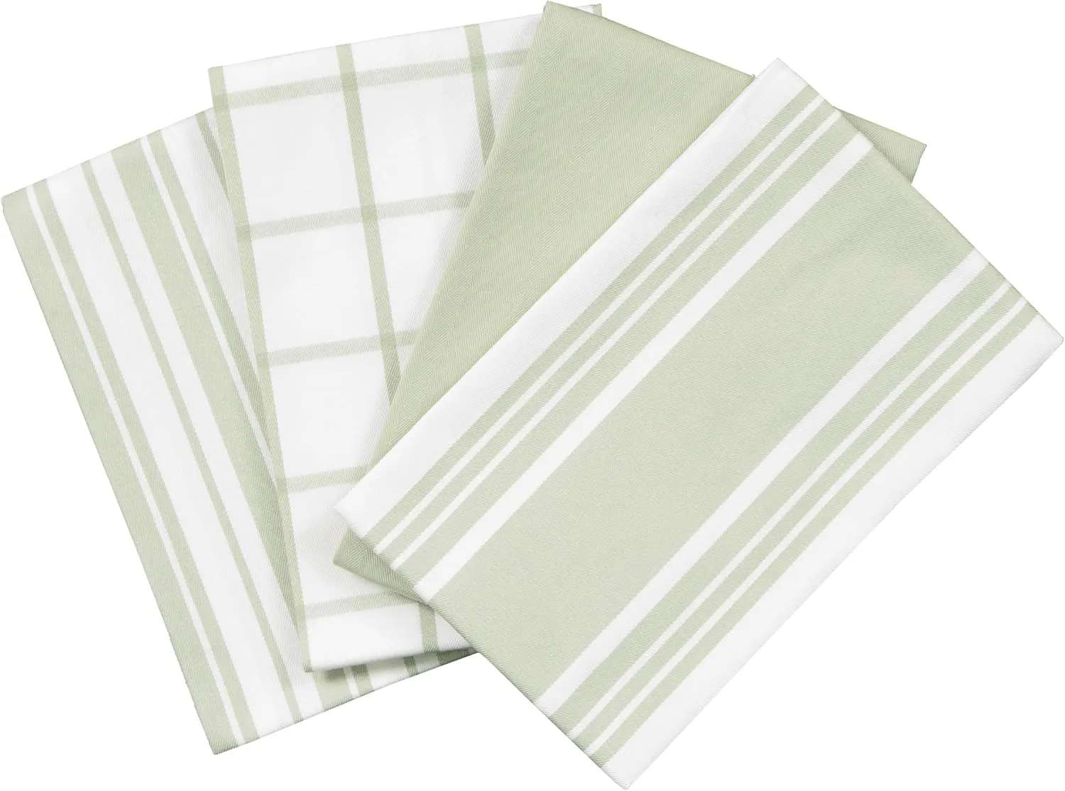 All-Clad Woven Bistro Kitchen Towels: Highly Absorbent, Super Soft Long Lasting - 100% Cotton, 20"x30" Dish Towels for Cleaning & Drying Dishes, Pans, Glassware, or Countertops, (4-Pack), Fennel