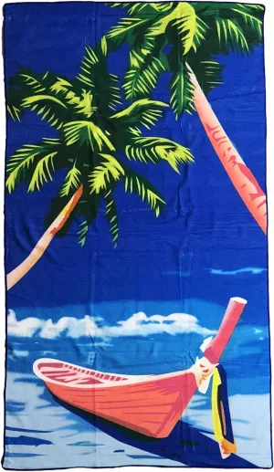 allgala Microfiber Beach Towel | Packable Beach Towel for Family | Quick Dry, Lightweight, Super Absorbent | Perfect for Beach, Pool, and Camping | Oversize 40"x70" - Boat