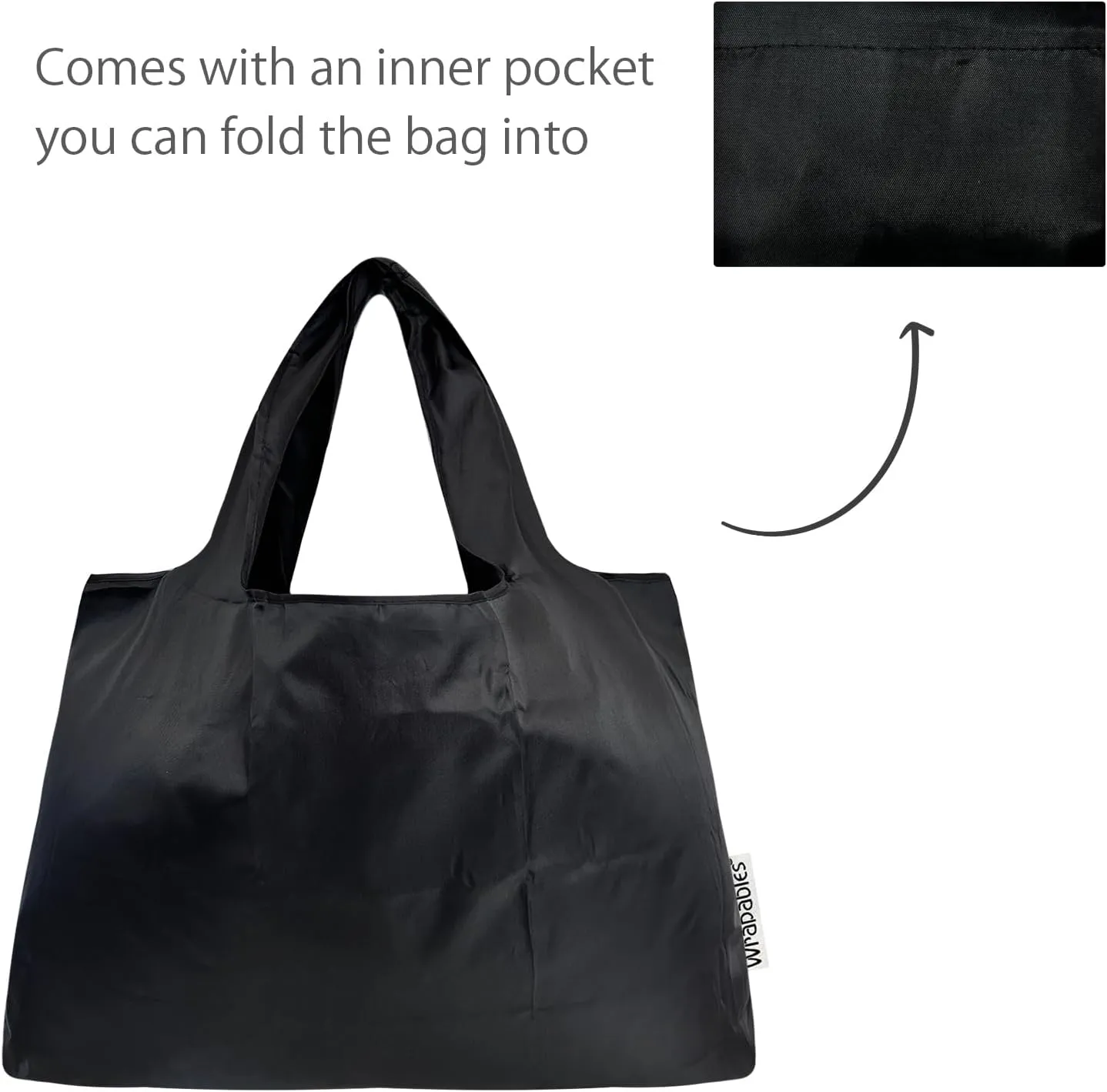 allydrew Large & Small Foldable Tote Nylon Reusable Grocery Bags, Set of 2