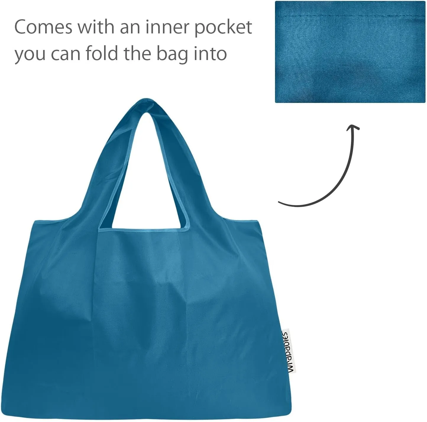 allydrew Large & Small Foldable Tote Nylon Reusable Grocery Bags, Set of 2
