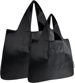 allydrew Large & Small Foldable Tote Nylon Reusable Grocery Bags, Set of 2
