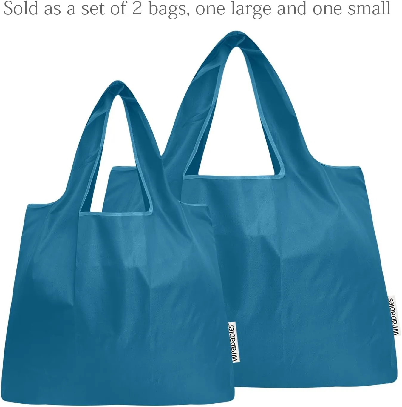 allydrew Large & Small Foldable Tote Nylon Reusable Grocery Bags, Set of 2