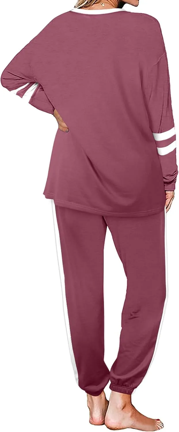 Aloodor Sweatsuit for Women 2 Piece Outfits for Womens Crewneck Sweatshirts Pullover