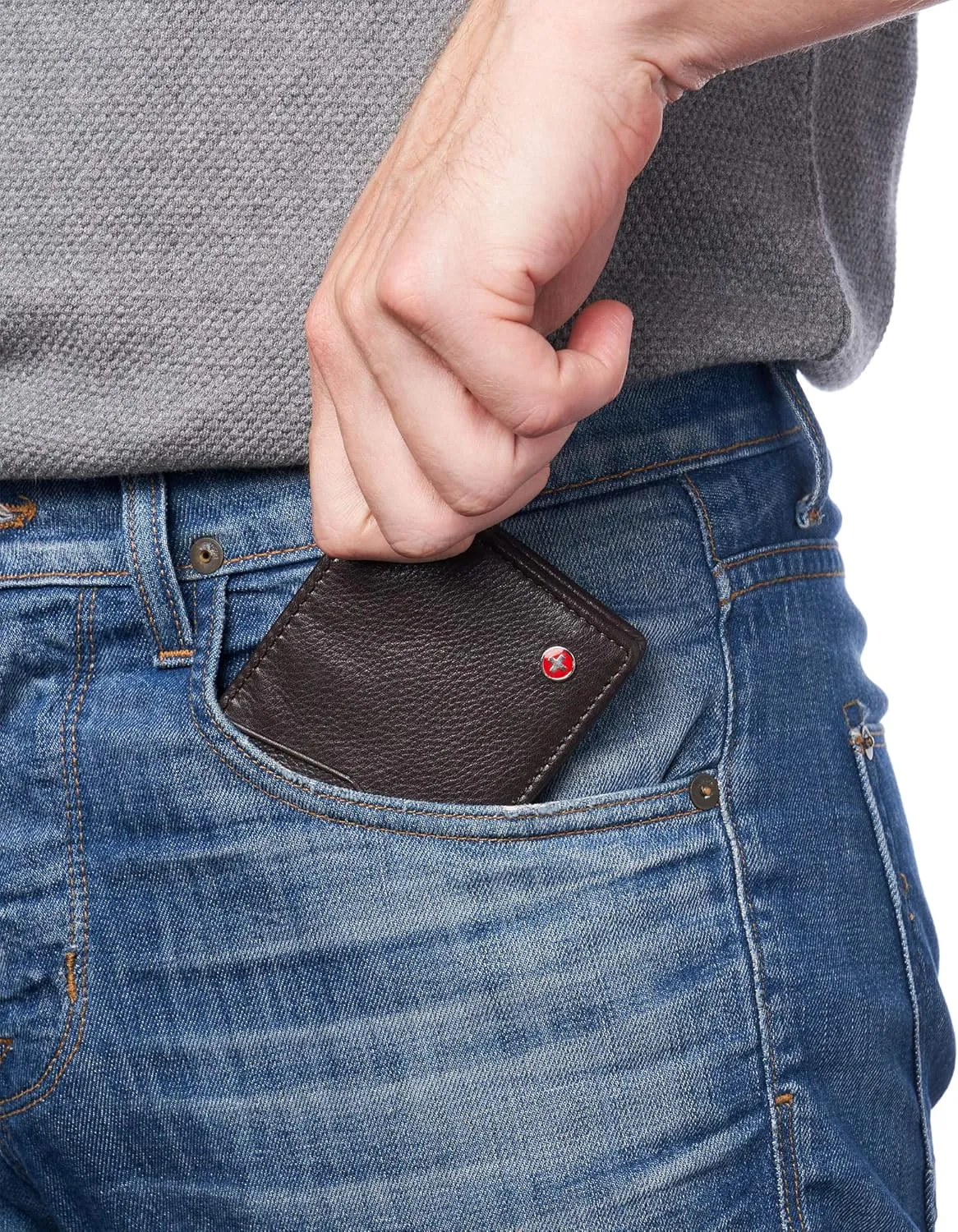 Alpine Swiss Delaney Men’s Slimfold RFID Protected Wallet Nappa Leather Comes in a Gift Box