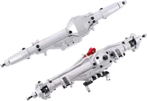 Aluminum Front and Rear Axle for 1/10 Axial Wraith 90018 90048 90053 90018 90020 90045 90056 RR10 RC Model Crawler Car (Silver)