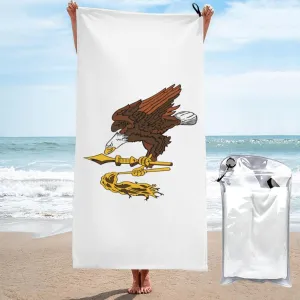 American Samoa Flag Emblem Beach Towel with Travel Bag 31.5"x63" Quick Dry Sand Free Lightweight Large Oversized Towels Light Vacation Essentials