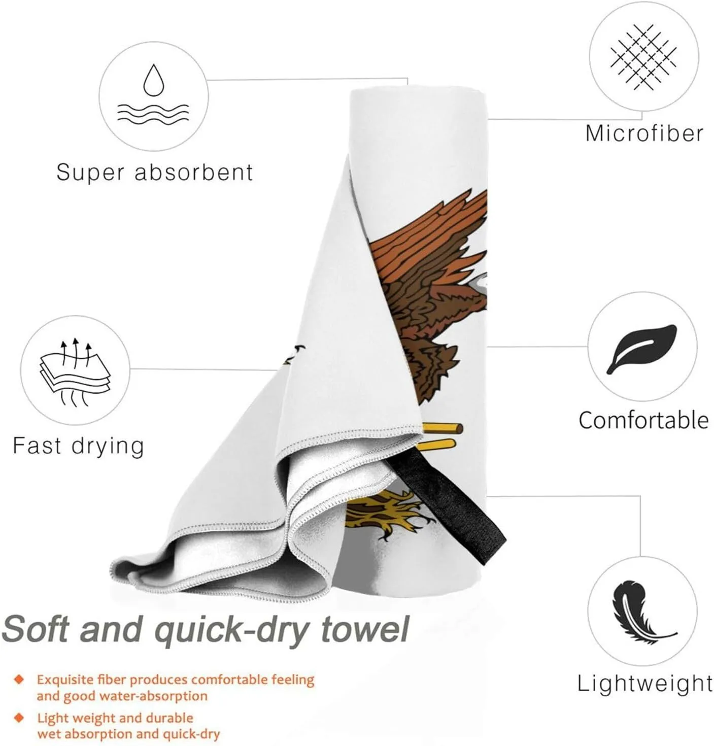 American Samoa Flag Emblem Beach Towel with Travel Bag 31.5"x63" Quick Dry Sand Free Lightweight Large Oversized Towels Light Vacation Essentials