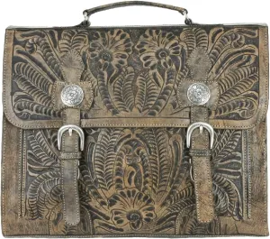American West Leather Briefcase Stagecoach Collection - 100% Genuine Leather