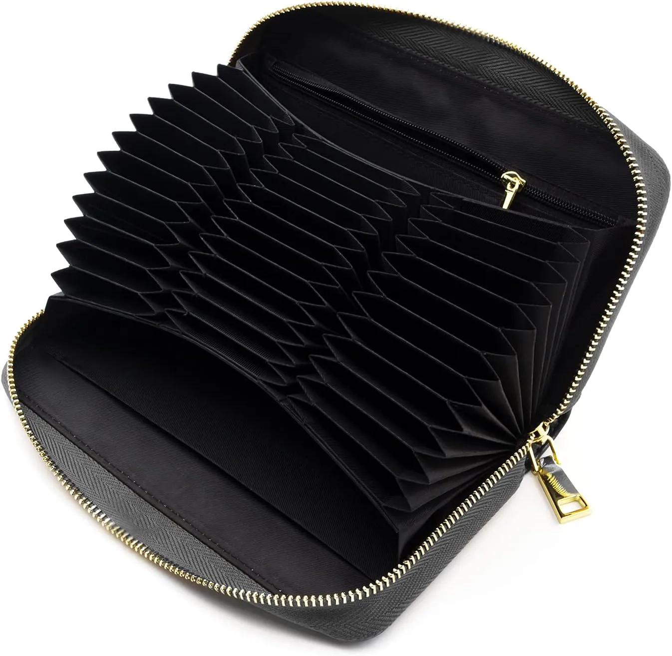 ANDOILT Genuine Leather Wallet for Women Men RFID Blocking Credit Card Holder Zipper Purse Cell Phone Handbag