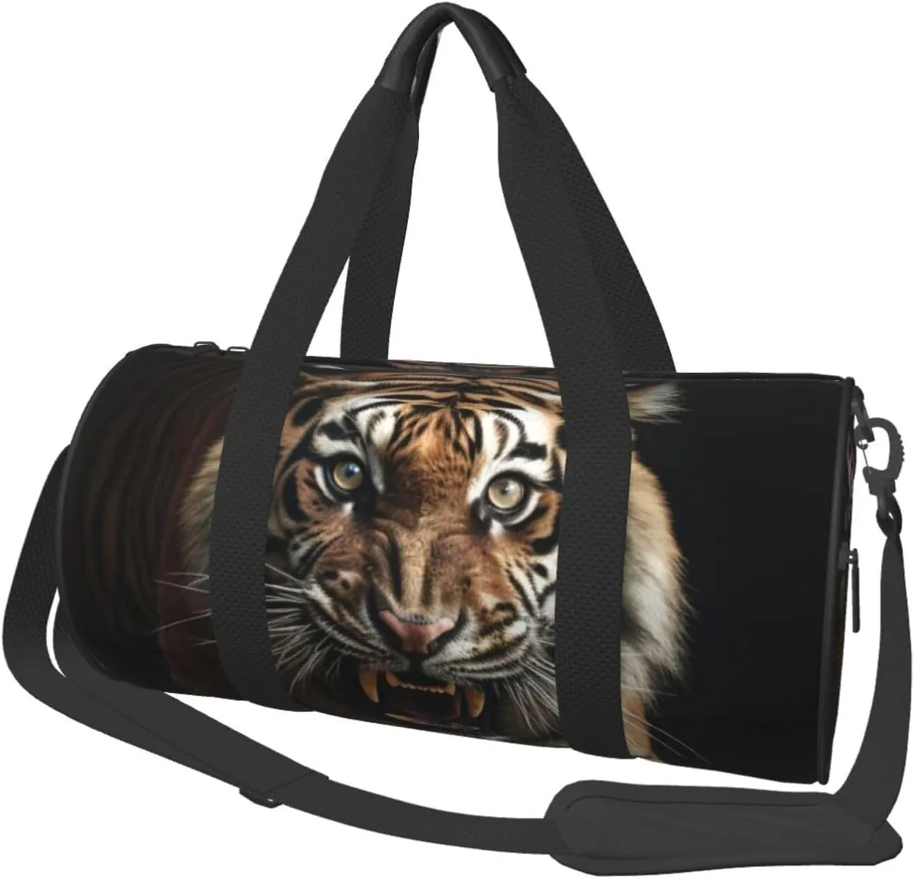 Animal Angry Tiger Travel Bag for Women & Men, Large Capacity Duffle Bag with Detachable Shoulder Strap, Waterproof Overnight Weekender Bag for Gym Business Vacation Short Trips