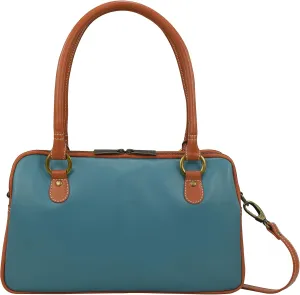 Anna by Anuschka Heritage Collection Women's Genuine Leather Multi-Compartment Satchel - Heritage Turquoise