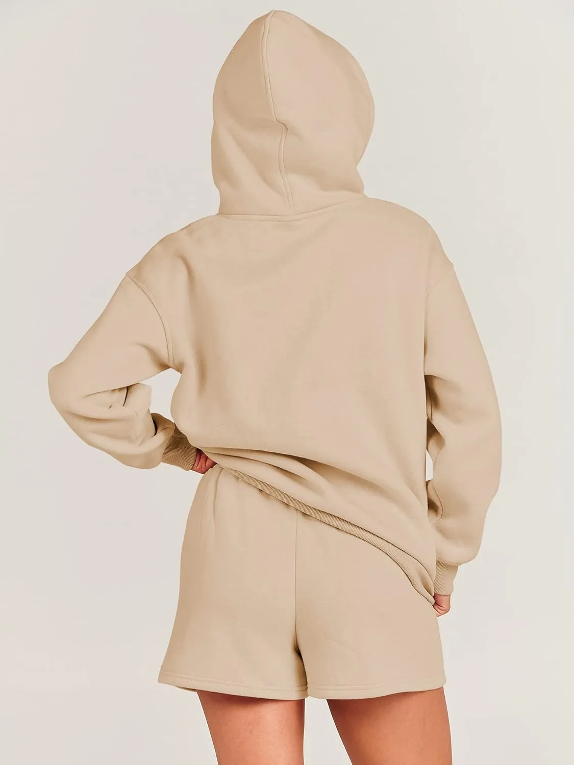 ANRABESS Women 2 Piece Outfit Oversized Hoodie Sweatshirt Shorts Lounge Sweat Set Sweatsuit Tracksuit 2025 Trendy Y2K Clothes