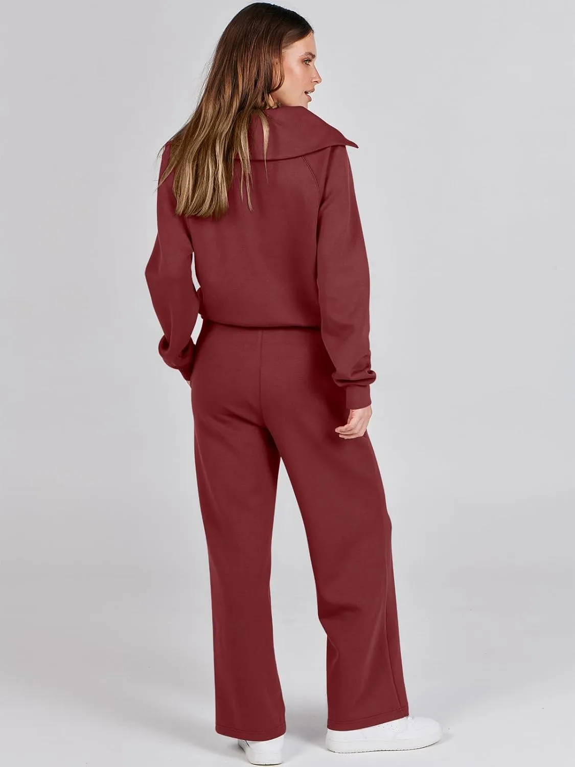 ANRABESS Women 2 Piece Outfits Sweatsuit Oversized Sweatshirt Sweatpants Tracksuit Sweat Lounge Matching Set 2025 Fall Trendy