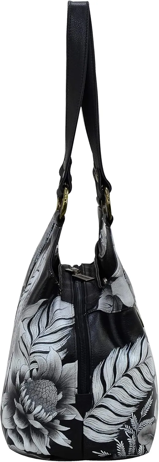 Anuschka Women’s Genuine Leather Large Triple Compartment Hobo - Hand Painted Exterior