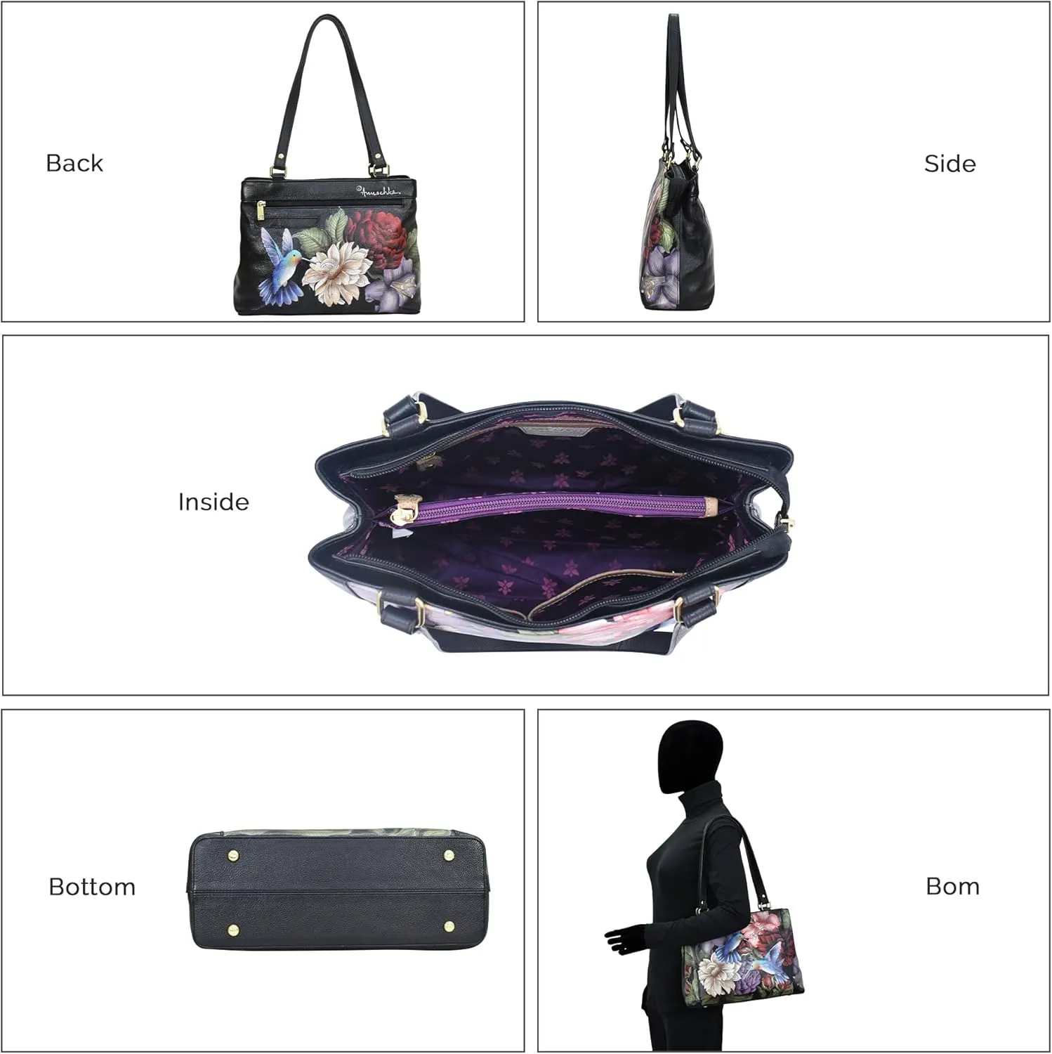 Anuschka Women’s Hand-Painted Genuine Leather Medium Everyday Tote