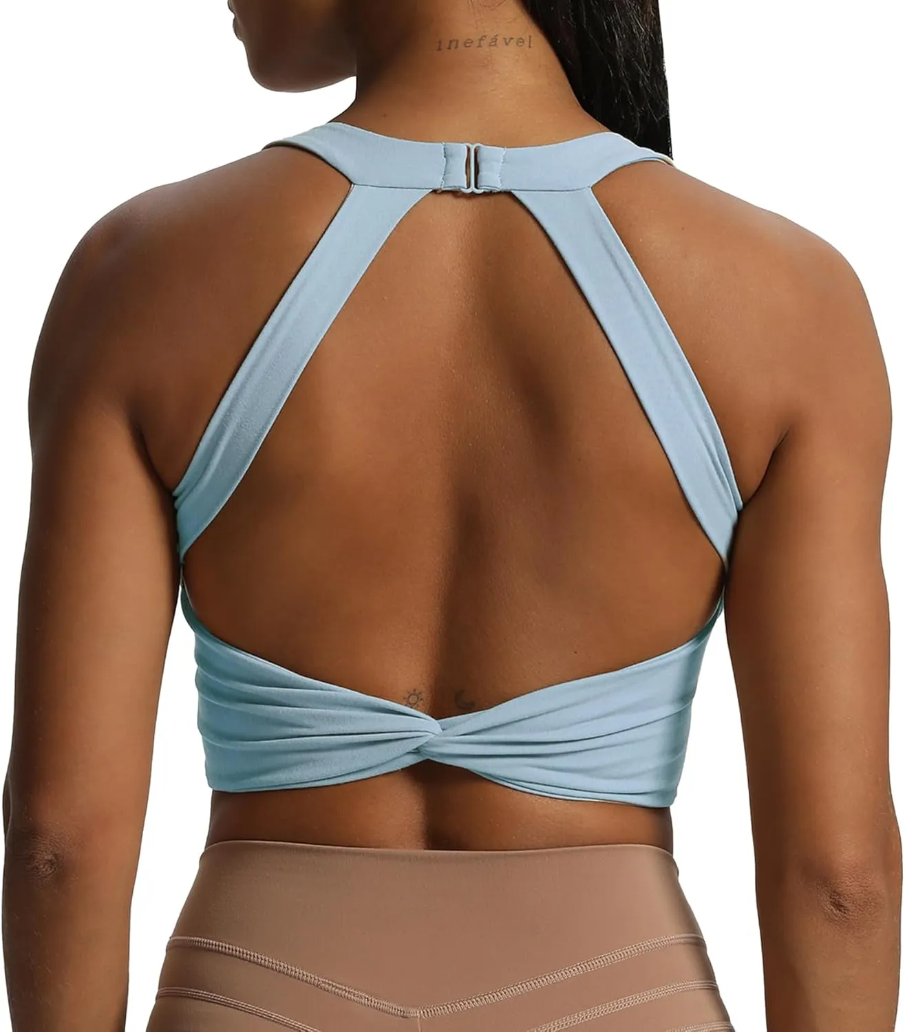 Aoxjox Women's Workout Sports Bras Twist Front Fitness Padded Training Gym Bra Yoga Crop Lola Tank Top
