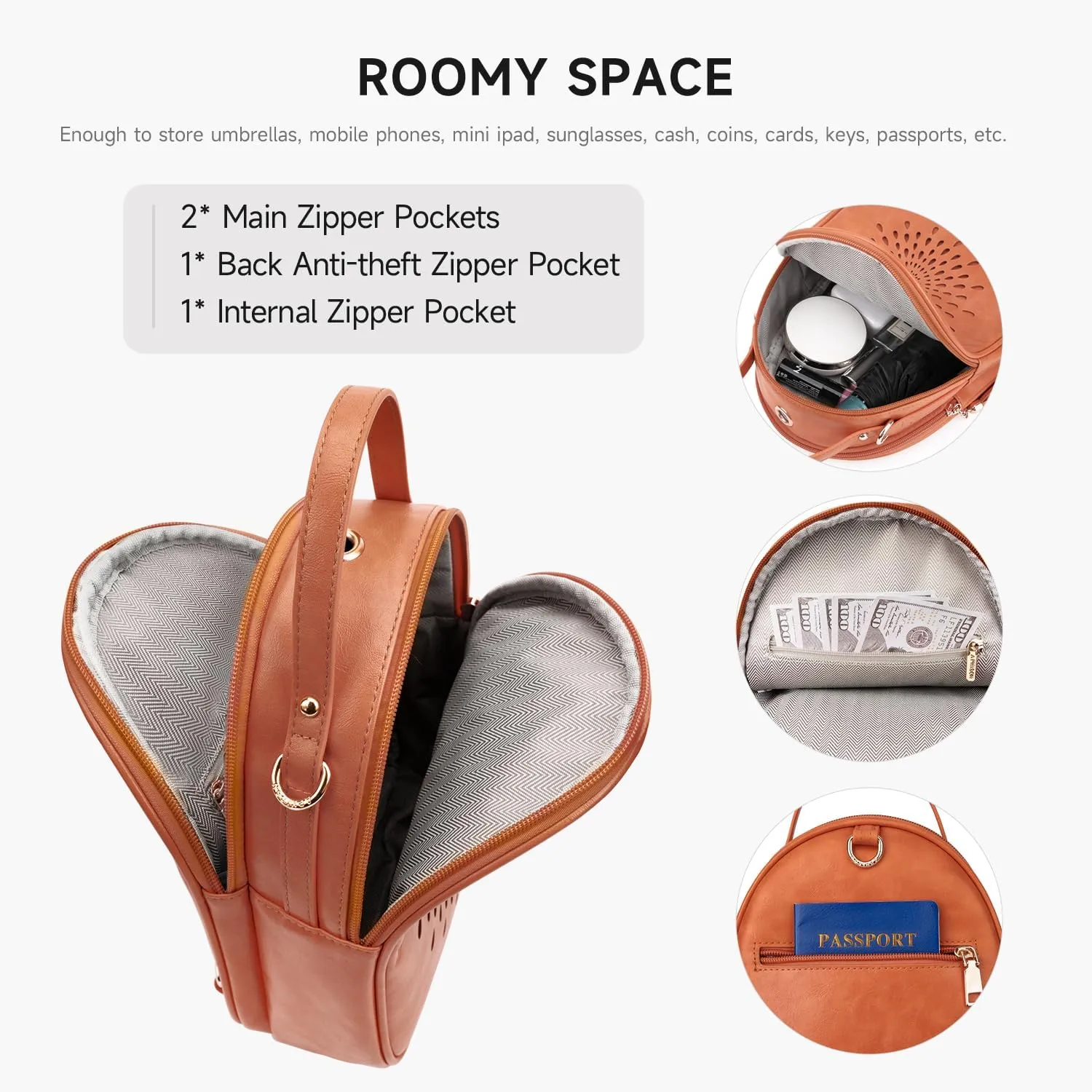 APHISON Small Backpack Purse for Women Cute Mini Backpacks PU Leather Crossbody Shoulder Bags Multifunctional Handbags
