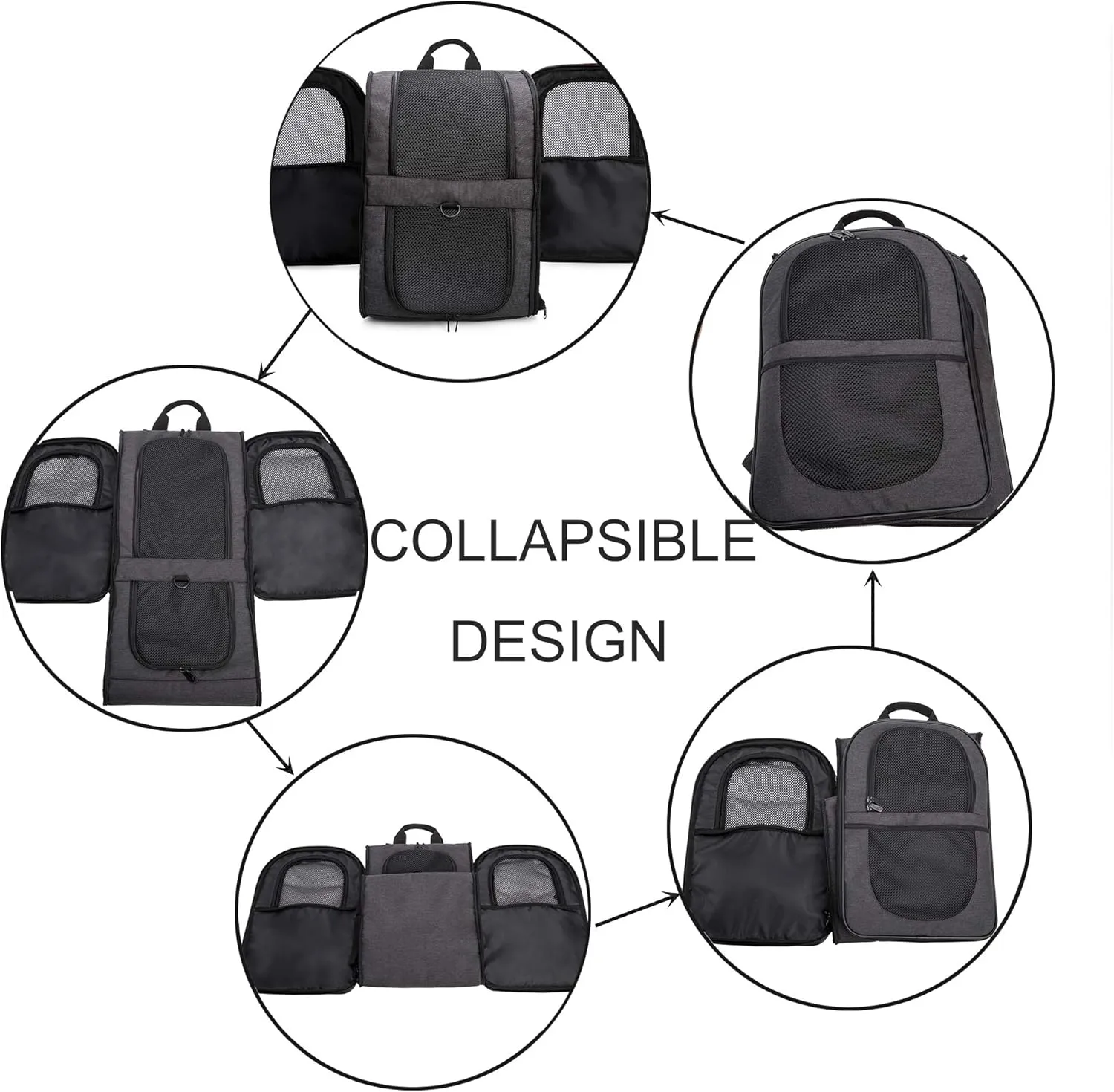 Apollo Walker Pet Carrier Backpack for Large/Small Cats and Dogs, Puppies, Safety Features and Cushion Back Support for Travel, Hiking, Outdoor Use (Black)