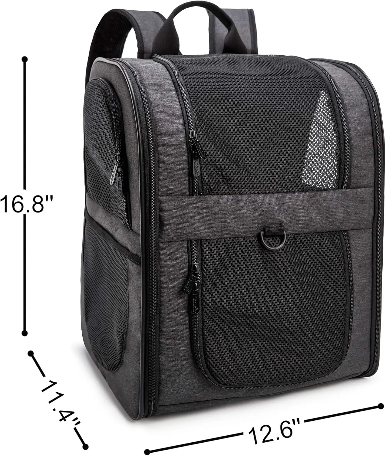 Apollo Walker Pet Carrier Backpack for Large/Small Cats and Dogs, Puppies, Safety Features and Cushion Back Support for Travel, Hiking, Outdoor Use (Black)