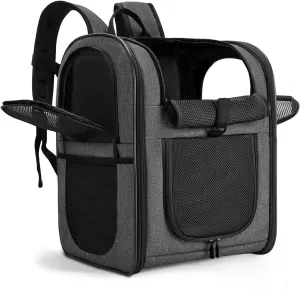 Apollo Walker Pet Carrier Backpack for Large/Small Cats and Dogs, Puppies, Safety Features and Cushion Back Support | for Travel, Hiking, Outdoor Use (Gray)