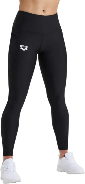 ARENA Women's Team Panel Tights Sporty High Waist Workout Leggings Side Pocket Soft Quick Dry Sweat Wicking MaxDry Fabric