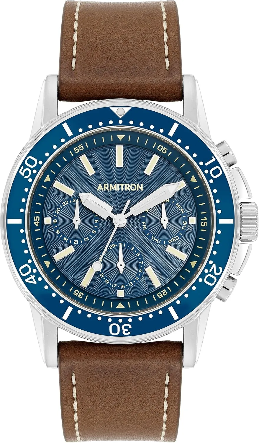 Armitron Men's Analog Chronograph Leather Strap Watch, 20/5531