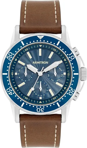 Armitron Men's Analog Chronograph Leather Strap Watch, 20/5531