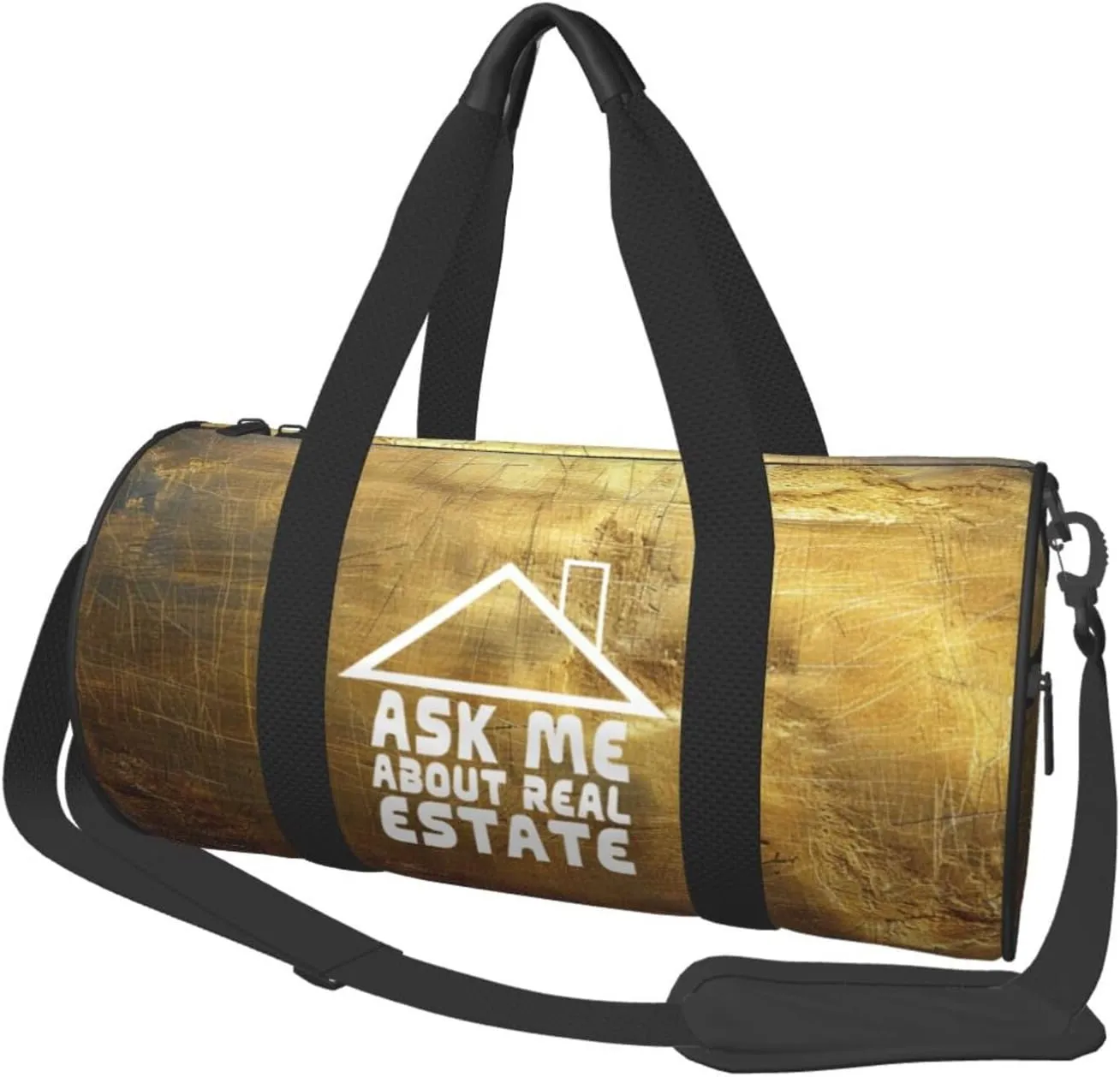 Ask Me About Real Estate Duffel Bag Gym Bag Travel Sports Tote Large Foldable Beach Swim Yoga5
