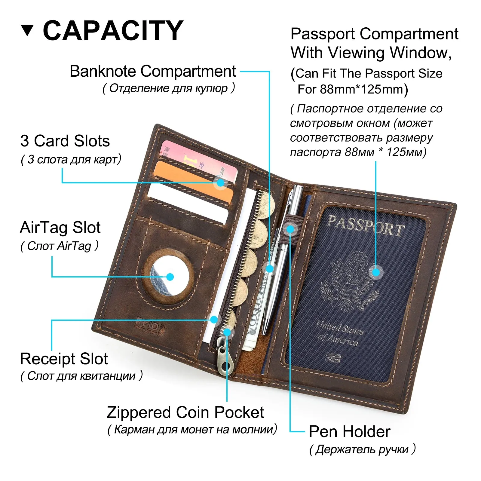 Aspen Leather Passport Holder