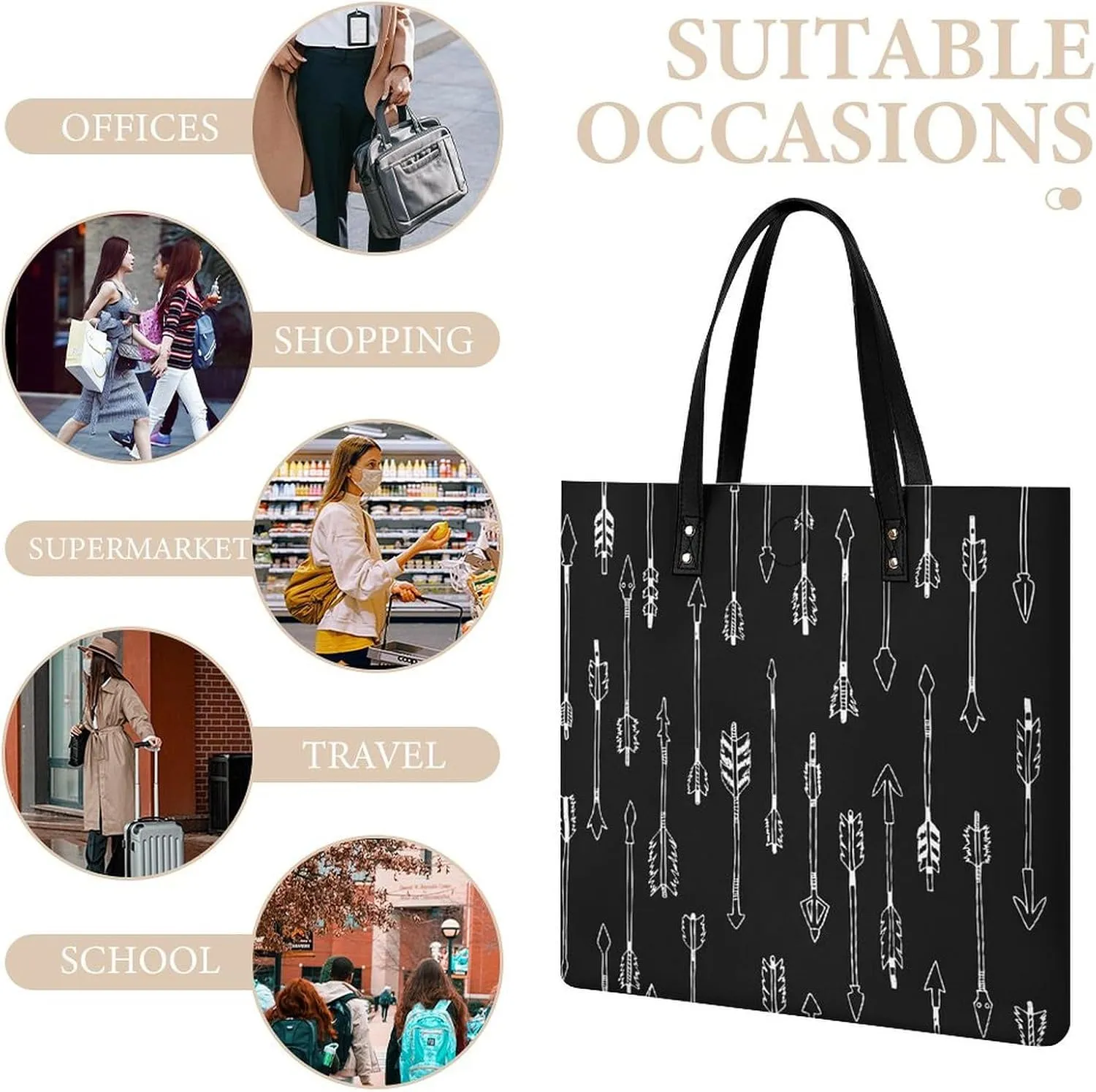 Autism Awareness Watercolor Splatter Large Capacity Leather Handbag