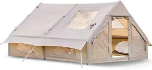 AvimYa Outdoor Inflatable Tent, Wild Camping, Rainproof Overnight Tent, Integrated Air Column, Easy to Set Up, with Chimney Opening