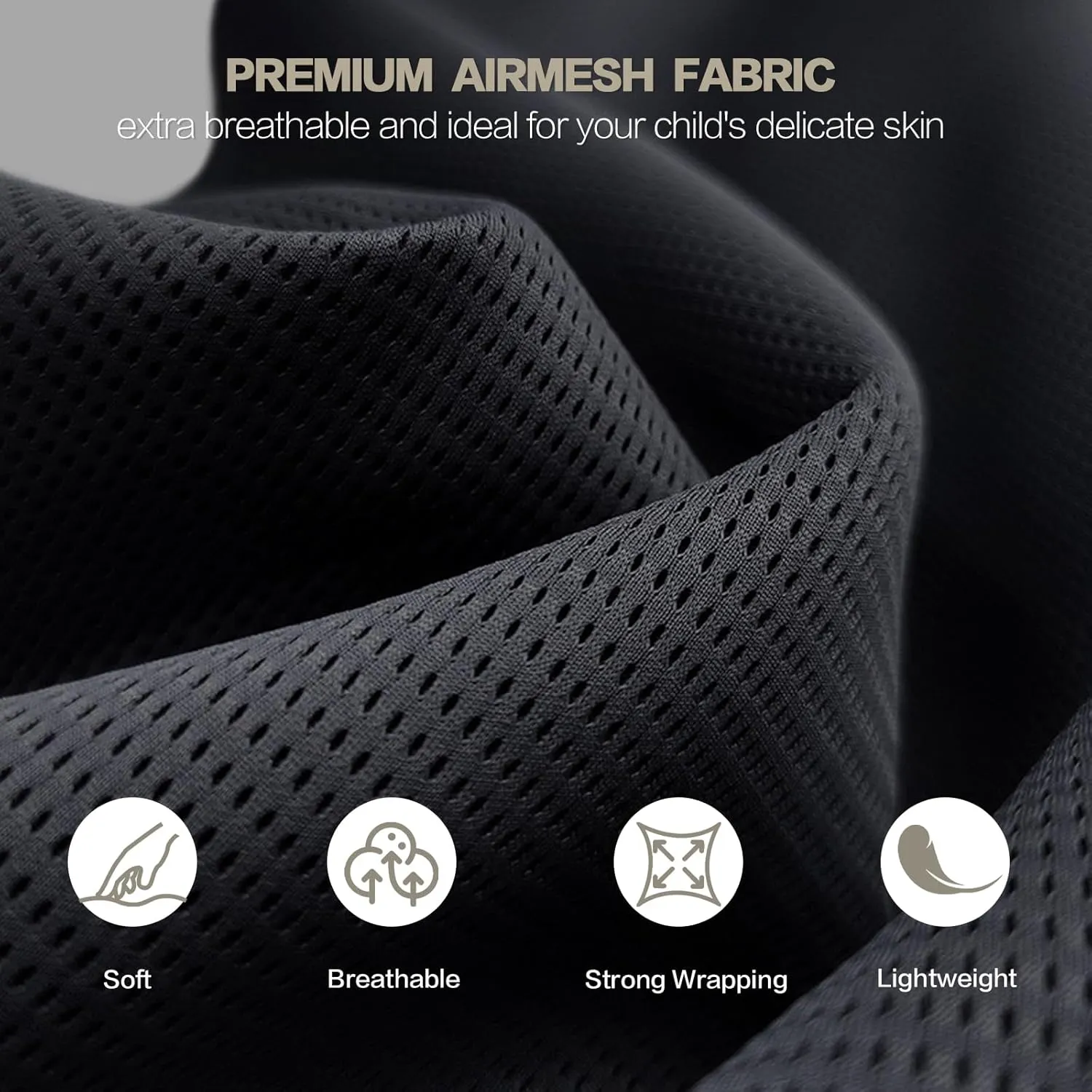 Baby Sling Carrier With Wide Shoulder Strap, Mesh Infant Wrap for Newborn to Toddler, Perfect for Mom and Dad, Black