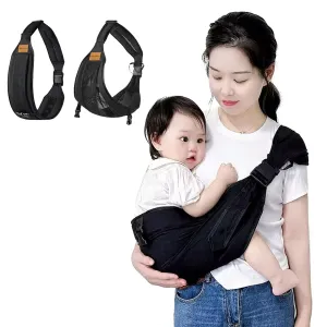 Baby Sling Carrier,Toddler Carrier,Baby Sling,Portable and Adjustable Non-Slip Hip Seat Carriers 10-45lbs(Black,Mesh)