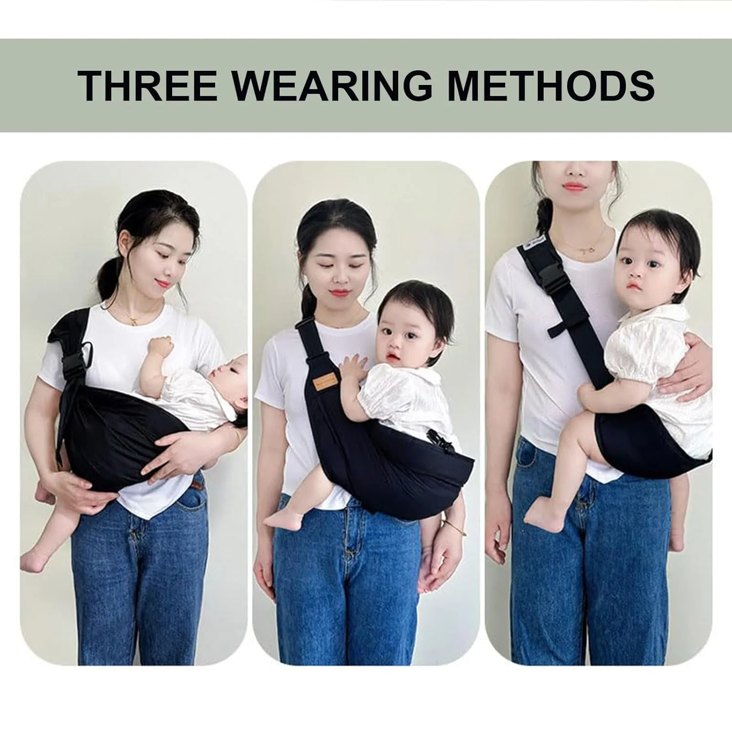 Baby Sling Carrier,Toddler Carrier,Baby Sling,Portable and Adjustable Non-Slip Hip Seat Carriers 10-45lbs(Black,Mesh)