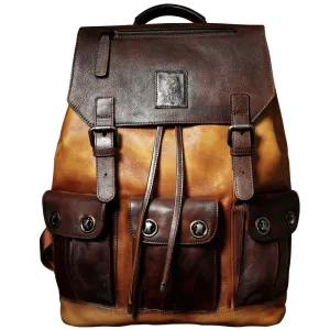 Backpack Leather Capacity Luxury Shoulder Cow Mens Military Style Travel Large Multi-functional Retro Bag Secure checkout Bag Bag