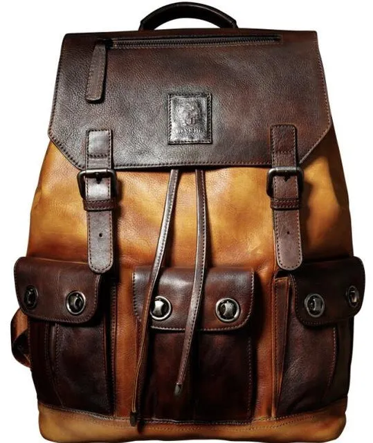 Backpack Leather Capacity Luxury Shoulder Cow Mens Military Style Travel Large Multi-functional Retro Bag Secure checkout Bag Bag