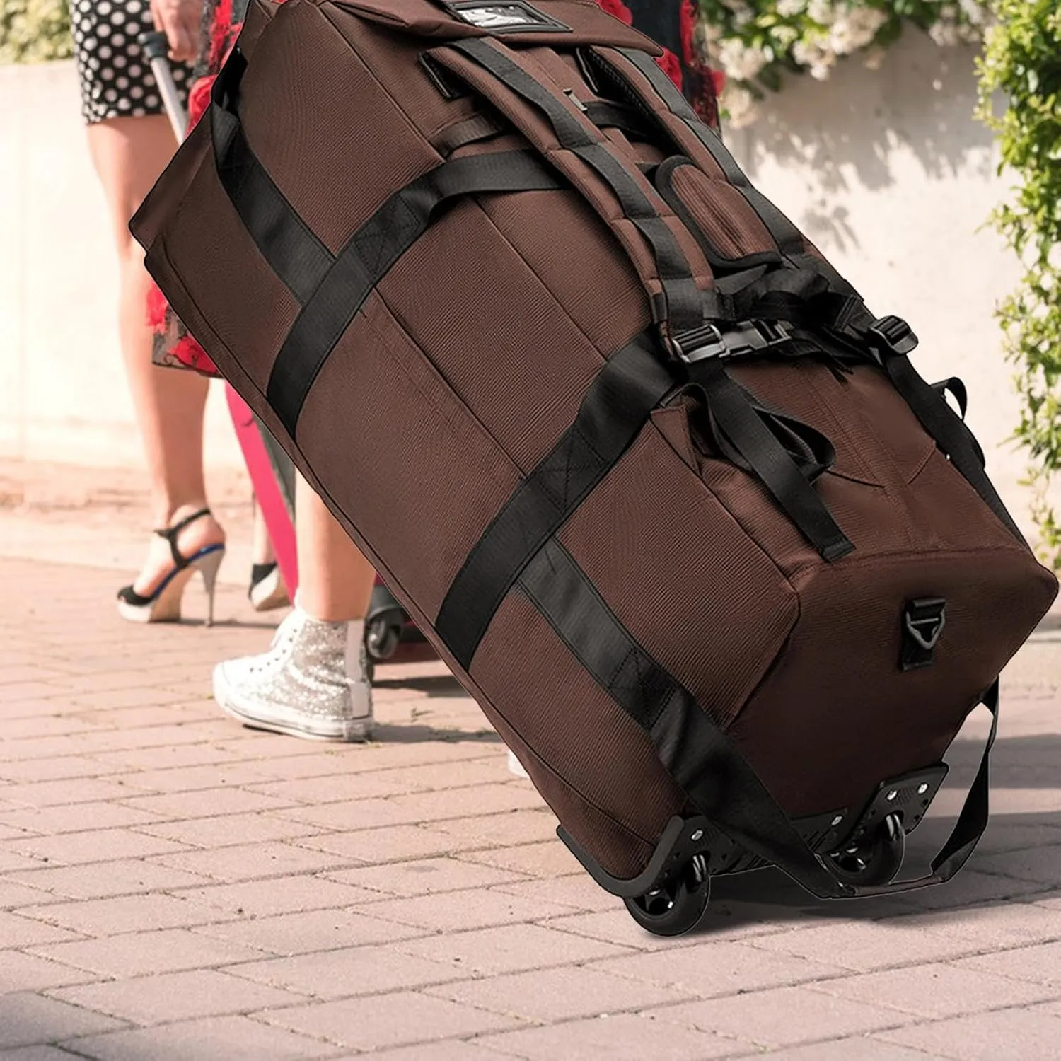 Bag Bag with Luggage Wheels, Brown