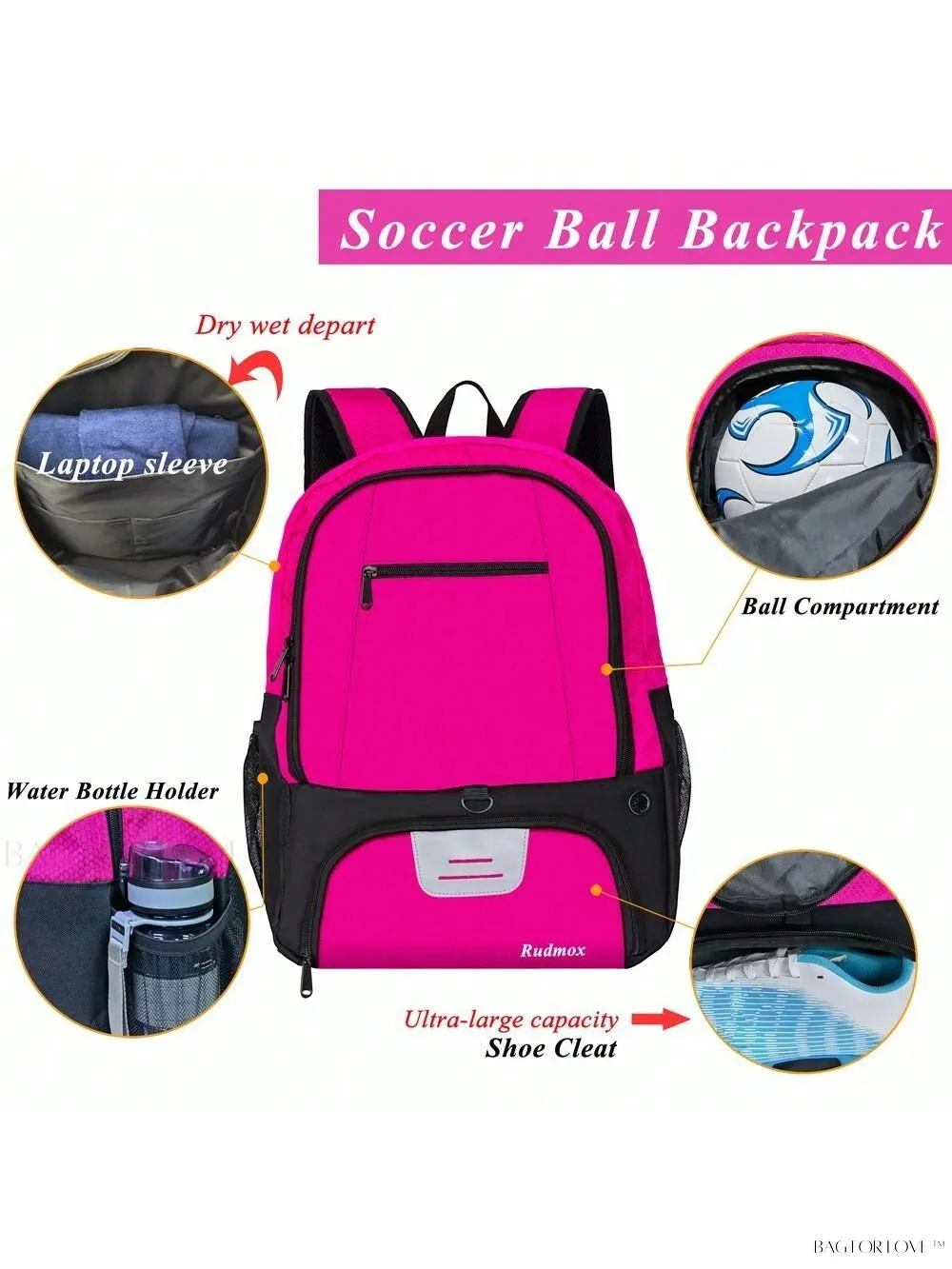 BagForLove - Athletic Travel Bag with Ball Compartment and Sleeve