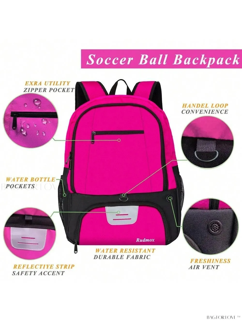 BagForLove - Athletic Travel Bag with Ball Compartment and Sleeve