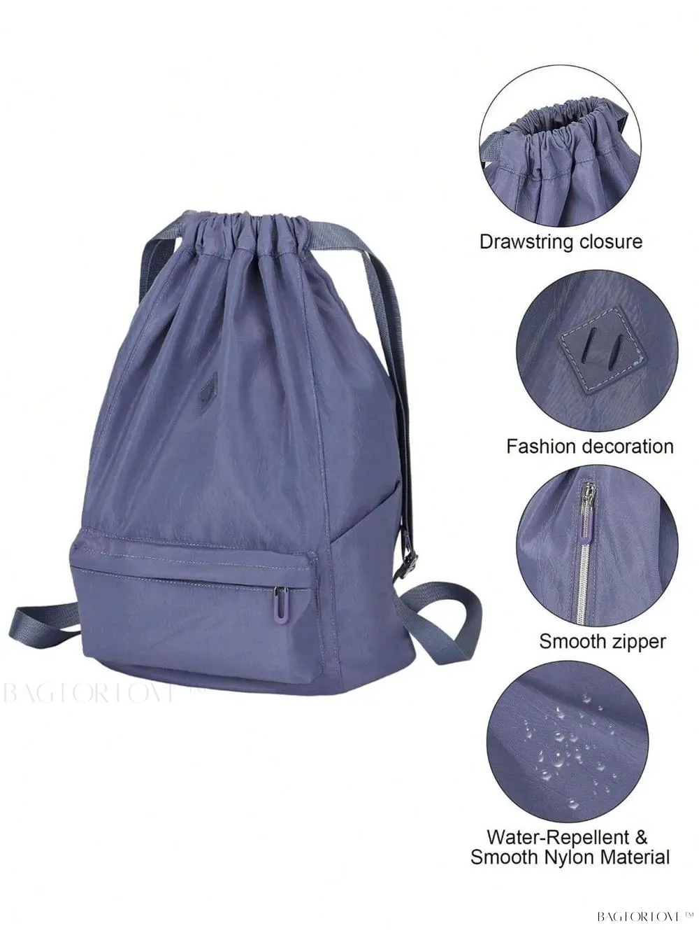 BagForLove - Drawstring Cinch Backpack Perfect for Gym or Travel