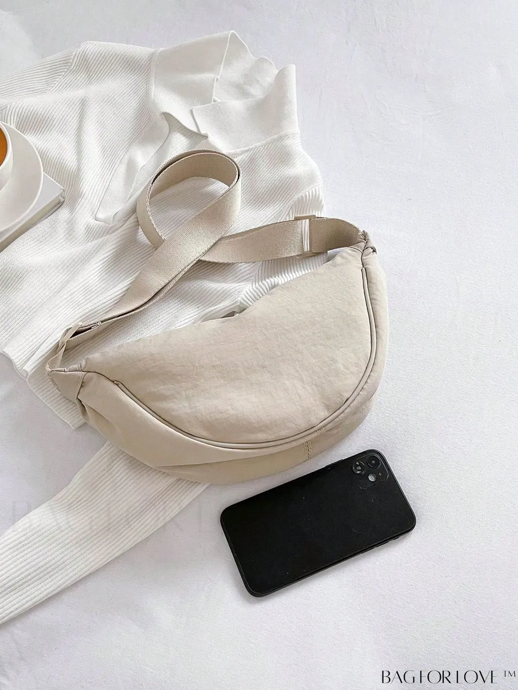 BagForLove - Nylon Minimalist Medium Hobo Bag: A Sleek and Functional Essential